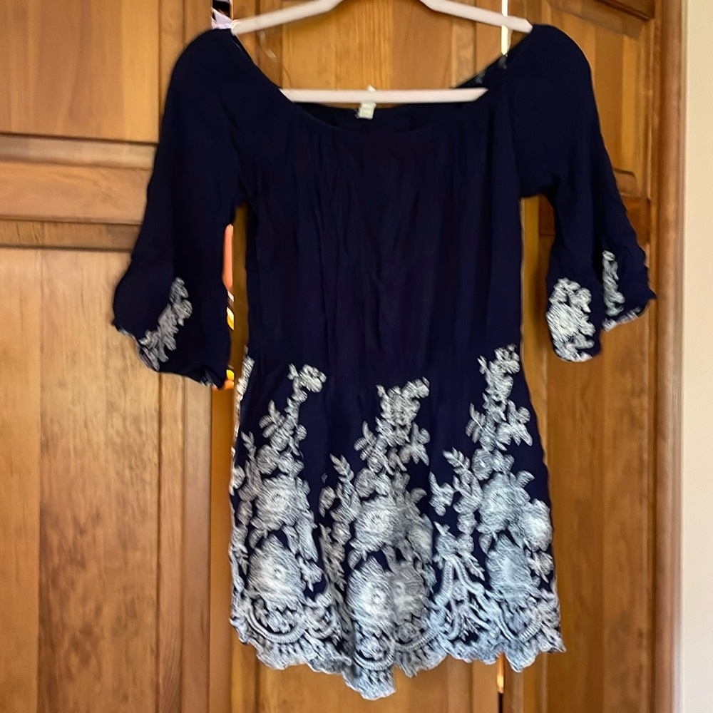 Romper My Beloved blue with bell sleeves